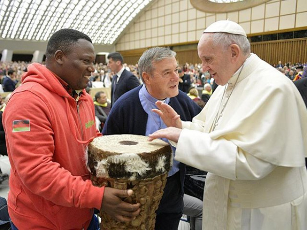 Coss Chiwalo and Fr Mario meet Pope Francis